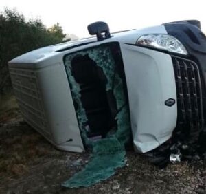 La furgona sinistrada