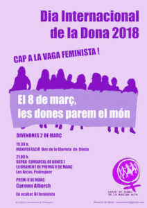 Cartell de la Xarxa de Dones de la Marina Alta amb motiu del 8 de Març