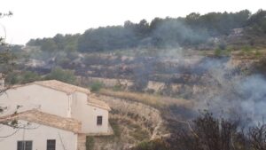 La zona cremada a Benimarraig