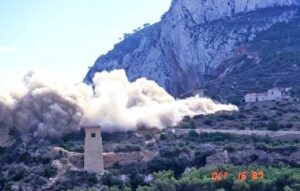 Voladura de l'estructura de l'hotel. Octubre de 1987. Font: Andrés Ortolá Tomás.