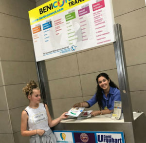 L'estand de Beniconnect a l'aeroport