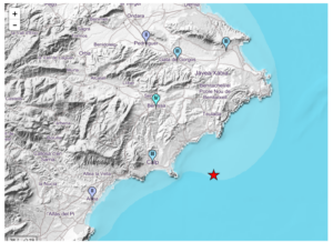 Mapa de l'escala d'intensitat del terratrèmol
