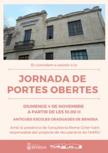 Cartell de la jornada de portes obertes a les Escoles Velles