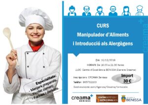 Cartell del curs de manipulador d'aliments de Creama Benissa