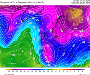 Model de temperatures per al 23 de gener