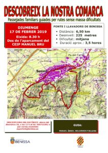 Cartell de la Ruta Senderista a les fonts i llavadors de Benissa