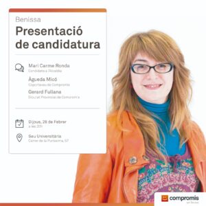 Cartell de la presentació de Mari Carme Ronda com a candidata