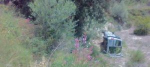 La furgona accidentada