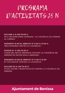 Programa d'activitats del 25-N