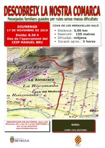 Cartell de la ruta a la Cova de les Meravelles