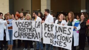 Protesta dels treballadors de l'Hospital de Dénia