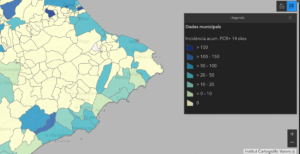 Mapa d'incidència acumulada en els últims 14 dies
