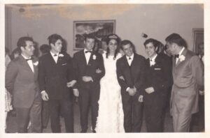 Jocs Florals de Benissa. Any 1968. Pepe Moragues, Eugenio Capó, Joan Josep Cardona, Pepita Frau, Secundino Ferrer, Paco Arjona i Pepe Ribera