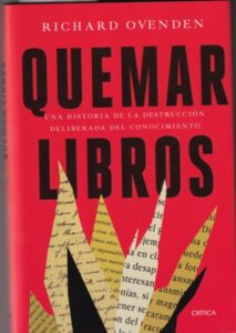 Portada del llibre "Quemar libros"