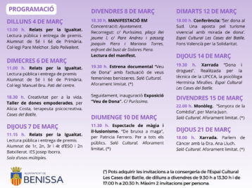 “Veu de dona”. La dona cantant serà la protagonista del 8M a Benissa